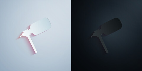 Poster - microphone colored paper icon with shadow vector illustration