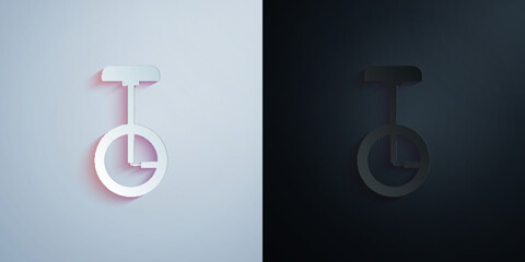 Poster - unicycle colored paper icon with shadow vector illustration