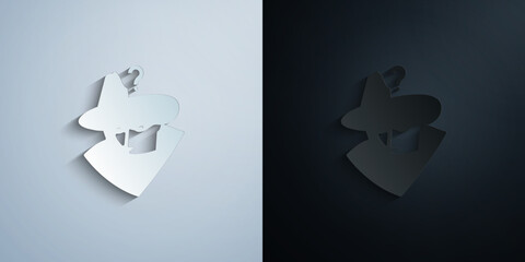 Poster - detective question black and white illustration paper icon with shadow vector illustration