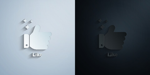 Poster - Online marketing, like paper icon with shadow vector illustration