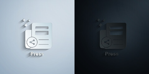 Poster - Online marketing, press paper icon with shadow vector illustration