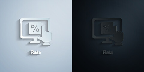 Poster - online marketing, rate paper icon with shadow vector illustration