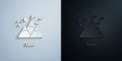 Poster - online marketing, goal paper icon with shadow vector illustration