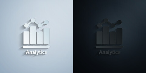 Poster - Online marketing, analytics paper icon with shadow vector illustration