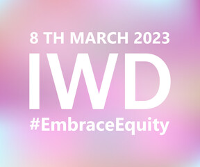 Wall Mural - Embrace Equity is campaign theme of International Woman's Day 2023. Vector illustration.