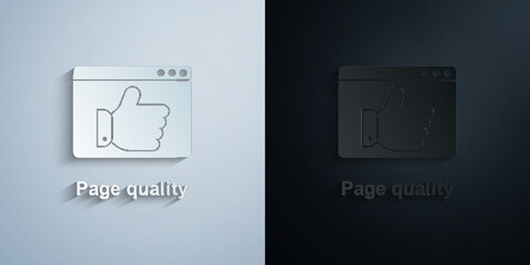 Poster - Online marketing, page quality paper icon with shadow vector illustration