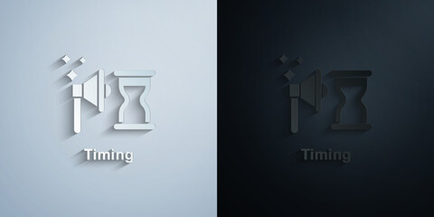 Poster - Online marketing, timing paper icon with shadow vector illustration