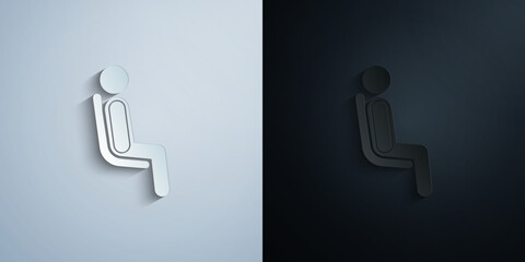 Poster - seating seating areaplace to sleep paper icon with shadow vector illustration