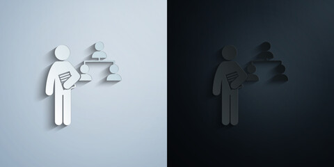 Poster - man with management degree paper icon with shadow vector illustration