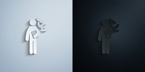 Poster - man with science degree paper icon with shadow vector illustration