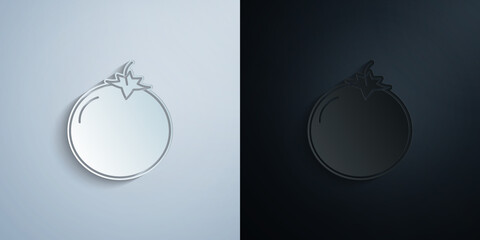 Poster - Tomato paper icon with shadow vector illustration