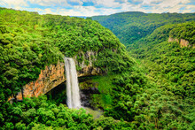 Caracol Waterfall In Canela, Rio Grande Do Sul, Brazil