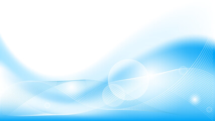 Wall Mural - abstract wave background in blue and white with wavy lines. suitable for presentation, banner, poste