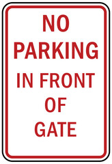 Canvas Print - No parking, do not block gate sign and labels