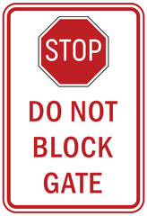 Wall Mural - No parking, do not block gate sign and labels