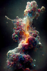 vibrant colourful smoke cloud
