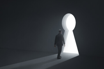 Business man walking 3d illustration