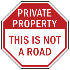 Canvas Print - stop sign and labels private property on trespassing, authorized personnel only, do not enter, under security system