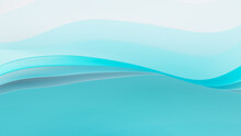 Aqua 3D Waves Arranged To Create A Colorful Abstract Background. 3D Render With Copy-space. 