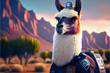 Llama police officer