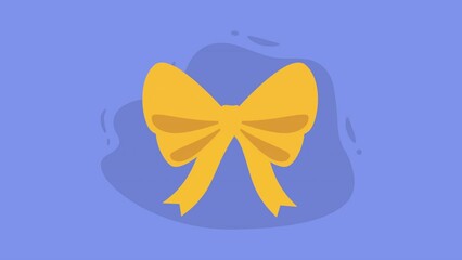 Sticker - yellow ribbon bow decorative animation