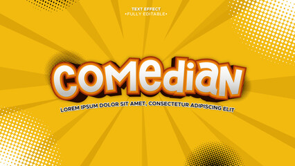 Poster - comedian vector text effect with funny, happy, cheerful, and cartoon style