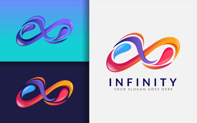Aufkleber - Abstract Infinity Colorful Gradient Logo Design with Modern Stylish Concept.
