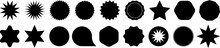 Star Burst Sticker Set. Flat Vector Design Elements. Vector Illustration Star Blank Label, Stickers Emblem On White Background For Promo Offer Sales Coupon, Banner. PNG Image