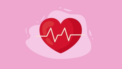 Canvas Print - heart cardio with heartbeat animation