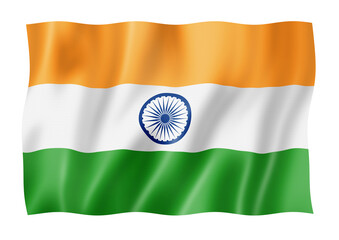 Wall Mural - Indian flag isolated on white