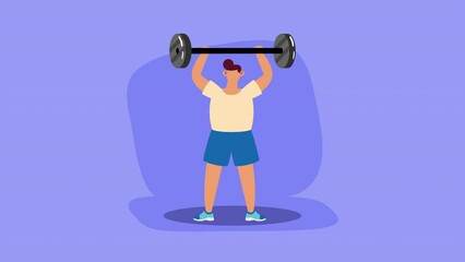 Poster - male athlete practicing weight lifting