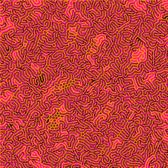 Poster - Psychedelic surrealistic organic pattern with colorful lines. Reaction–diffusion background.
