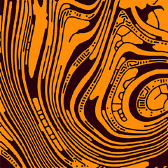 Poster - Psychedelic surrealistic organic pattern with colorful lines. Reaction–diffusion background.