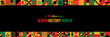 © cherryblossom77 - Celebrating Black History Month Background. February Awareness Celebration poster. Horizontal website header banner vector illustration. Neo Geometric pattern concept. Social media post, graphic art