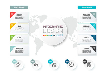 Wall Mural - Business concept infographic template with organization. 