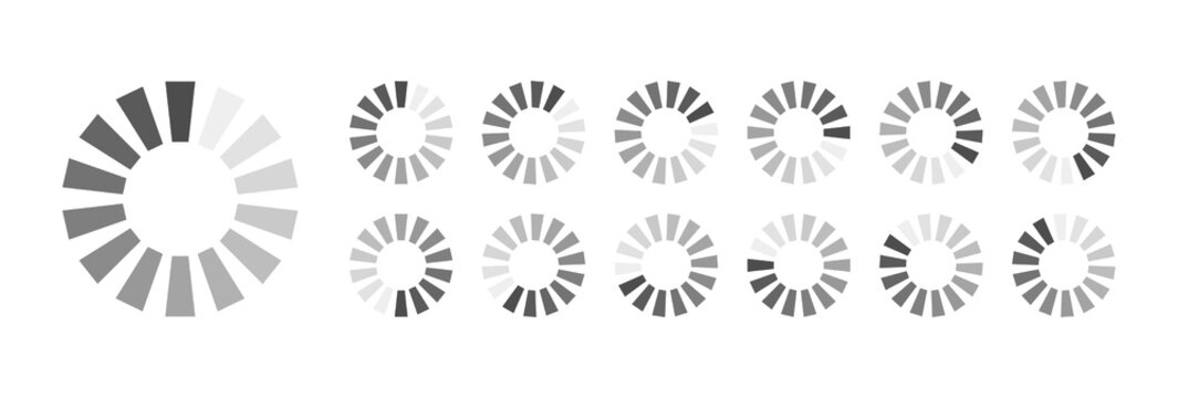 Circular Loading Buffering Icons Vector Video Ready for Animation Gif All Keyframes Frames Bufring Circle Waiting for Connection Buffer Preloader Download Symbol Easy Replace Color
