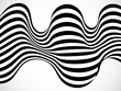 Abstract black and white curved line stripe. Wave background