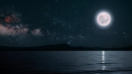 Wall Mural - the moon shines on the christmas eve of jesus christ.