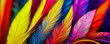 close up of colorful feathers, generative ai illustration