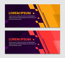 baner geometric tamplate with purple, orenge and red colors, web design, poster and flayer. available 2 tampalte