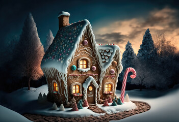 Generative AI. Gingerbread House No.01