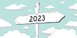 2023 - outline signpost with one arrow