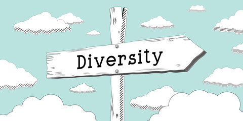Diversity - outline signpost with one arrow