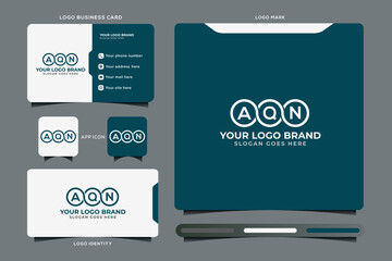 AQn initial monogram logo vector, AQn circle shape logo template corporate identity business card
