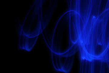 Wall Mural - blue light painting abstract background with glowing lines