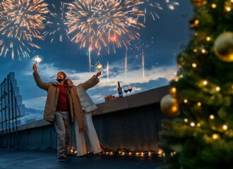 couple are celebrating Christmas