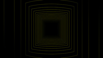 Poster - Absorption tunnel on a black background. Hypnotic abstract illusion. Abstract 3d portal. 3d rendering.