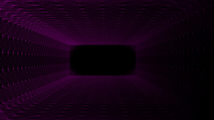 Poster - Galactic portal with linear connections. Optical illusion of a laser tunnel. Technological connections of space and time. The concept of leaders in the technological world. 3d rendering.