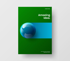 Fresh realistic spheres placard template. Minimalistic corporate cover design vector illustration.