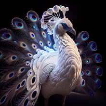 3D Illustration Of A Colorful Peacock